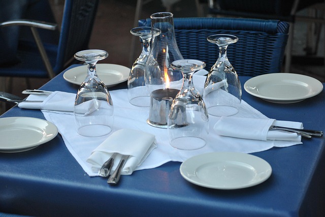 restaurant team preparing dining room before service